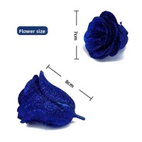 Aierflorist Tête de rose en cristal, rose dorée rose, fleur artificielle en tissu, fleur éternelle, bouquet Blue Demon Ji, fleur artificielle