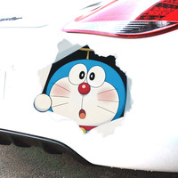 2 Stiker Doraemon Versi Lubang Lucu untuk Kaca Spion Mobil, Stiker Anime Hewan Peliharaan