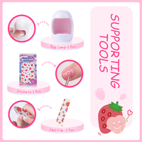 Kit de Gel UV de haute qualité, Design gratuit pour enfants, Kit de vernis à ongles UV à la fraise en une seule étape