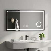 Miroir de salle de bain LED intelligent rectangulaire moderne à prix d'usine avec haut-parleur Bluetooth et capteur tactile pour l'amélioration de la maison et du bureau