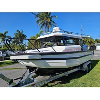 Bateau de pêche sportif en aluminium de 7,5 m (25 pieds) avec moteur et cabine, certifié CE, prix usine