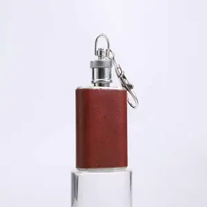 WHY239 304 Stainless Steel Hip Flask 1OZ Portable Mini Hip Flask Flashing Paint For Women Wine bottle With Keychain