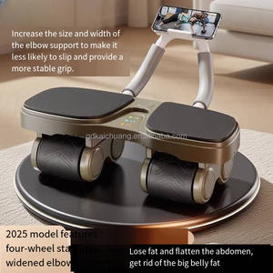 Entrenador de fuerza <span class=keywords><strong>Rueda</strong></span> <span class=keywords><strong>abdominal</strong></span> Fitness Gimnasio en casa Equipo de entrenamiento Ruedas de plástico Ejercicio Máquina de reducción de celulitis muscular - Product Image 4