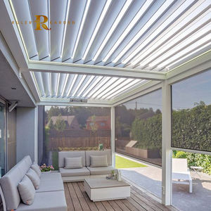 Pergola en aluminium à persiennes intelligentes Pergola à assemblage facile Ombrage externe Patios et balcons Jardins Système <span class=keywords><strong>de</strong></span> <span class=keywords><strong>toit</strong></span> d'entrée Pergola - Product Image 1