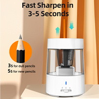 Taille-crayon électrique rechargeable à lame spirale, arrêt automatique, double trou, 3 modes réglables pour l'école et le bureau
