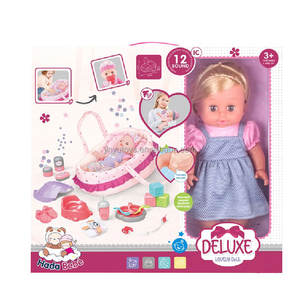 Hochwertige Vinyl puppe Pflege Handkorb Set 12 Sounds mit Toiletten flasche Spielhaus Home Pretend Toys Kids - Product Image 5