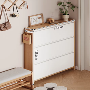 Zapatero de Madera Maciza Ultrafino <span class=keywords><strong>para</strong></span> el Hogar, Nuevo Mueble de Entrada de Gran Capacidad, Zapatero Pequeño y <span class=keywords><strong>Estrecho</strong></span> con Compartimentos Abatibles - Product Image 1