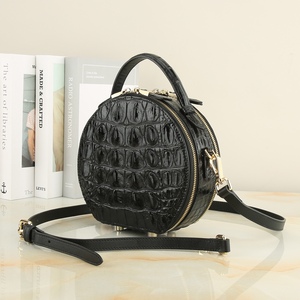 Sac rond en cuir de crocodile personnalisable, nouvelle tendance, sac à bandoulière en cuir de crocodile, sacs à main 100% cuir de crocodile, style féminin - Product Image 2