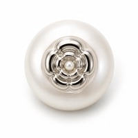 Bouton en métal en forme de fleur avec centre en résine imitation perle, 11,5 mm, 18 mm, blanc nacré, champagne, pour cardigan et manteau