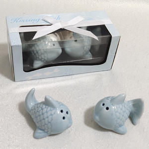 Ywbeyond Spiaggia tema di Nozze di prendere via i regali di <span class=keywords><strong>Ceramica</strong></span> vaso di Spezie Baciare Pesce Sale e Pepe Shaker - Product Image 2