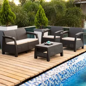 Sala De Jardin Terraza esterno Tipo Ratan 4 Puestos Mq - Product Image 2