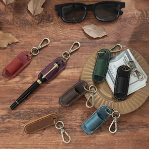 Estuche para Lápiz de Cuero Genuino Crazy Horse, Moderno y Elegante, Portátil, para Llaves, para Médicos - Product Image 1