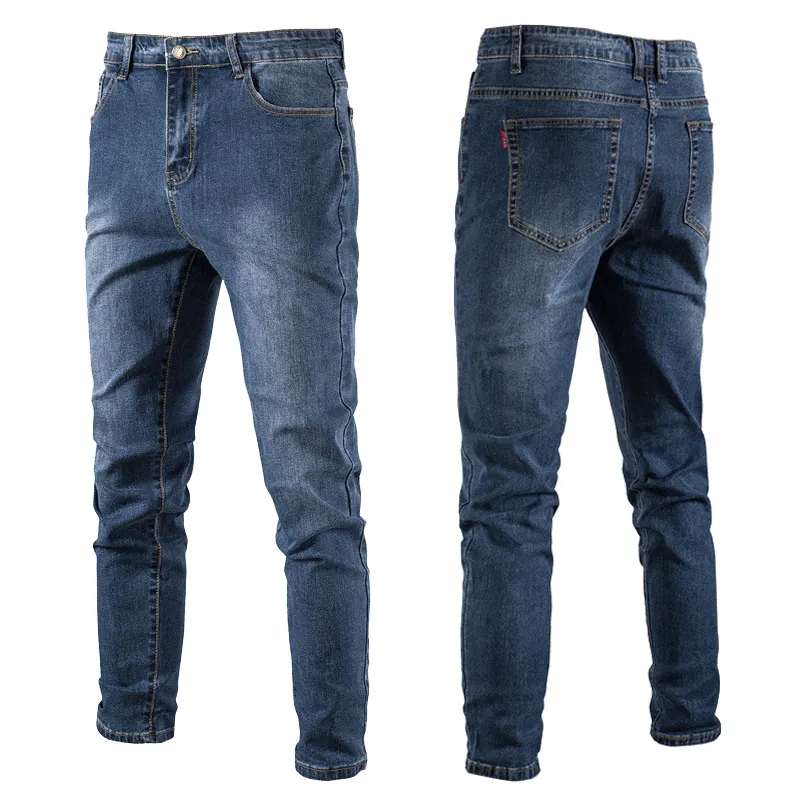 2023 custom wholesale men's jeans pants Solid skinny jeans design men slim denim jeans