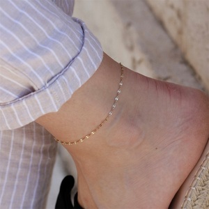 Emanco Handgemaakte Meisjes Enkelbanden Fijne Voet En Lip Ketting <span class=keywords><strong>In</strong></span> Goud Pvd Plating Dunne Roestvrijstalen Enkelband - Product Image 6