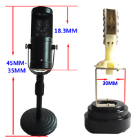 Microphone à condensateur H32 DIY avec suspension, capsule dorée de 32 mm, puce d'amplification opérationnelle et support de bureau réglable pour enregistrement vocal en direct