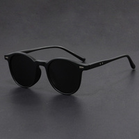 Lunettes de soleil polarisées de luxe personnalisées avec logo, protection UV, pour hommes, haute qualité, en TR90, style vintage rond 2026