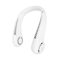 Ventilateur de cou portable personnel sans pales, pliable, rechargeable par USB, silencieux, 3 vitesses, commande par bouton en plastique