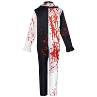Costume de Clown Tueur Adulte pour Halloween, Tenue Effrayante Noire et Blanche, Combinaison et Masque pour Hommes et Femmes