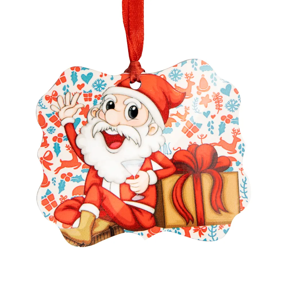 Hot Selling Single Personalized Small Benelux Pendant Sublimation Christmas Hanging Ornament With Hole