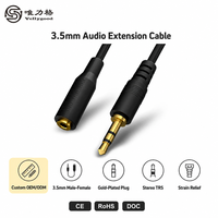 Câble d'extension audio mâle-mâle en PVC plaqué or 3,5 mm 28 AWG 1,5 m pour haut-parleur de voiture, téléphone, MP3/MP4