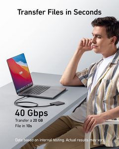 Câble USB 4 prenant en charge l'affichage <span class=keywords><strong>HD</strong></span> 8K et la télévision <span class=keywords><strong>HD</strong></span>, transfert de données 40 Gbps, charge rapide 240W, USB Type C vers C pour téléphone/ordinateur portable/moniteur - Product Image 5