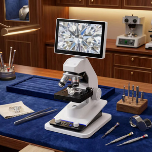 Microscopio Biologico Elettronico Trinoculare BM070 7" HD 2MP 100X-400X per Studenti e Laboratori <span class=keywords><strong>con</strong></span> Supporto USB Windows/Mac - Product Image 3