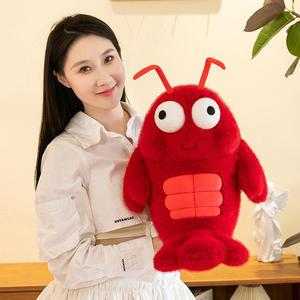 Peluche de Langosta Picante, Juguete Divertido de Camarón Musculoso, Almohada Suave para Niñas, Peluche Relleno de Algodón PP Súper Suave - Product Image 4