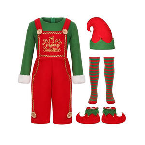 <span class=keywords><strong>Disfraz</strong></span> de fiesta de <span class=keywords><strong>elfo</strong></span> verde para niños y niñas con conjunto de traje de Feliz <span class=keywords><strong>Navidad</strong></span> - Product Image 4