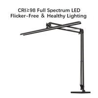 Lampe de bureau LED contemporaine en métal 95 CRI, à intensité variable par toucher, pliable, anti-éblouissement, pour lecture, bureau, étude, chambre