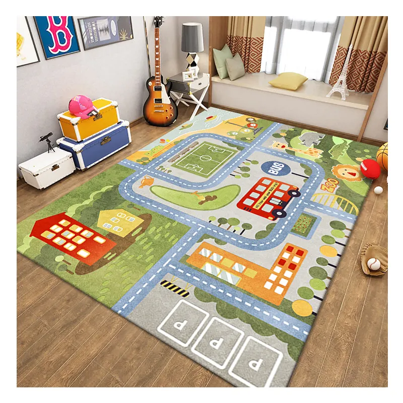 Road Mats Children Traffic Car Map Boy Girls Educational Toys Road Carpet Playmat For Baby Cartoon City Rug Gaming Room Carpet