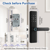 High Quality Smart Digital Fingerprint Passcode Card Aluminum Doorlock Tuya WiFi TTlock Remote Control Intelligent Door Lock