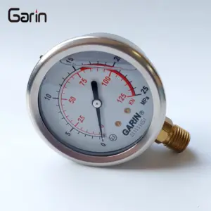 60MM 25KG High Pressure Bottom Connection Oil Fiquid Filled Hydraulic Pressure Gauges Manometer