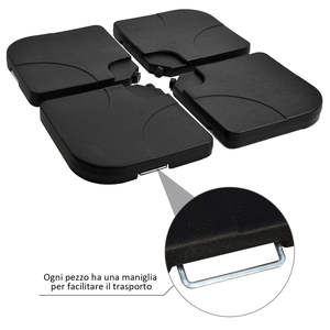 Outsunny Juego de 4 Base de Paraguas de Jardín de Plástico 50 × 50 × 7,5 cm - Product Image 5