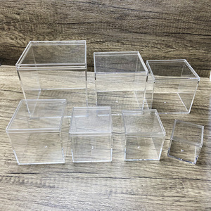 Cubo cuadrado de acrílico portátil, caja transparente pequeña con tapas para regalo, almacenamiento de dulces, maquillaje, joyería, recuerdo de fiesta, contenedor de galletas - Product Image 3