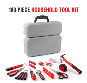 Ensemble d'outils 61 pièces, kit d'outils multifonctionnel pour la maison, boîte en plastique de luxe, acier au chrome-vanadium OEM, pour hommes et femmes, réparation à domicile, bricolage, <span class=keywords><strong>garage</strong></span> - Product Image 3