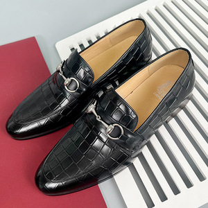 Mocasines de Cuero Genuino para Hombre, Punta Cuadrada, Sin Cordones, Antideslizantes, para Oficina, Carrera, Todas las Temporadas, Zapatos de Vestir - Product Image 5
