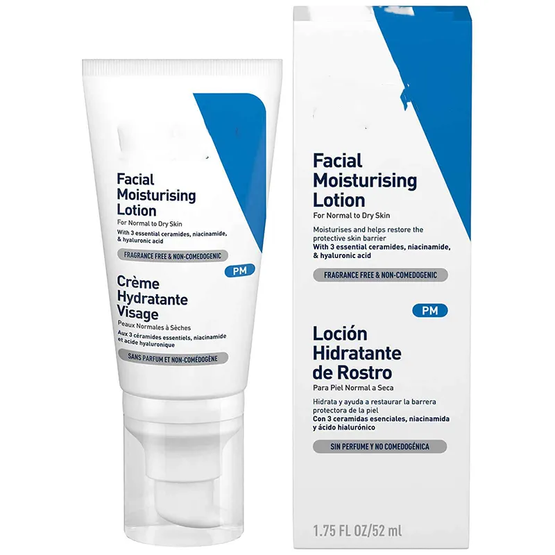 Loção hidratante facial para pele normal a seca AM FPS 50 UVB/UVA Cera Skin AM Emulsion PM loção