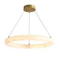 Cuir véritable Tenir Marbre Anneau Pendentif Lampe Décoratif Restaurant Bar Albâtre Pierre Lustre Lumière Grain Motif