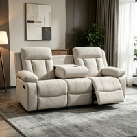 Canapé modulaire en cuir inclinable manuel 3+2+1 places, confortable pour salon, villa, salle de sport