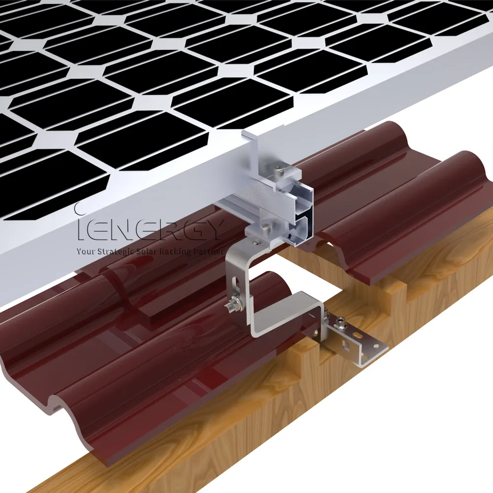 Stainless Steel 304 Solar Tile Roof Hook 180 Degree Solar Hook for Residential Tile Roof Solar Mounting Hook