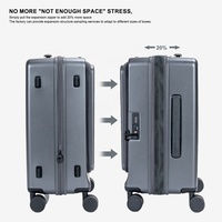 Ensemble de bagages à main 3 pièces personnalisé OEM ODM en PC, valise extensible à ouverture frontale avec roues pivotantes antichoc pour le Japon et la Corée