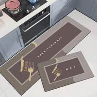 Tapis de cuisine en boue de diatomée douce, lot de 2 pièces, absorbant, séchage rapide, antidérapant, anti-fatigue, lavable, tapis de sol nordique pour la maison