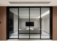 Puerta Corredera de Vidrio con Aislamiento Térmico NFRC, Doble Acristalamiento Templado, Diseño Minimalista, Insonorizada, para Bodega, Jardín, Uso Pesado