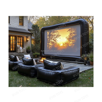 Tente Gonflable Carrée Portable 210D Oxford/PVC avec Ventilateur Intégré >3,6m de Hauteur Certifiée EN14960 pour Cinéma, Fêtes et Événements