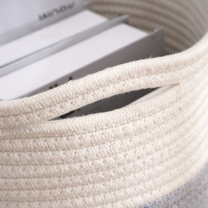 Cotton <b>rope</b> <b>storage</b> <b>basket</b>, household goods, cotton <b>rope</b> <b>storage</b> <b>basket</b>, toy, sundries, dirty clothes <b>storage</b> <b>basket</b>, - Product Image 3