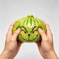 BYTOY Édition Noël Chaude Monstre Vert Pelucheux Grinch Bun Anti-Stress Jouet Créatif à Presser Boîte Mystère Cadeau Amusant