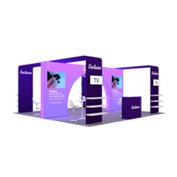 Stand d'exposition 20x20 avec éclairage LED mural, nouveau design, en aluminium, sans outil, pour salon professionnel