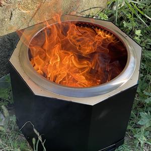 Chimeneas de leña de <span class=keywords><strong>doble</strong></span> <span class=keywords><strong>cara</strong></span> para patio trasero, de acero inoxidable, fáciles de limpiar, con etiqueta personalizada, sin humo - Product Image 3