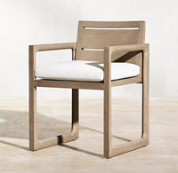 Tables et chaises d'extérieur en teck Cour Terrasse Jardin Chaise en rotin Villa Crème solaire imperméable Loisirs Table et chaise d'extérieur