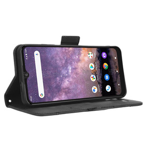Étui portefeuille à rabat en cuir à rayures végétales avec emplacements pour plusieurs cartes, pour <span class=keywords><strong>téléphone</strong></span> <span class=keywords><strong>Wiko</strong></span> Voix/U616AT - Product Image 4